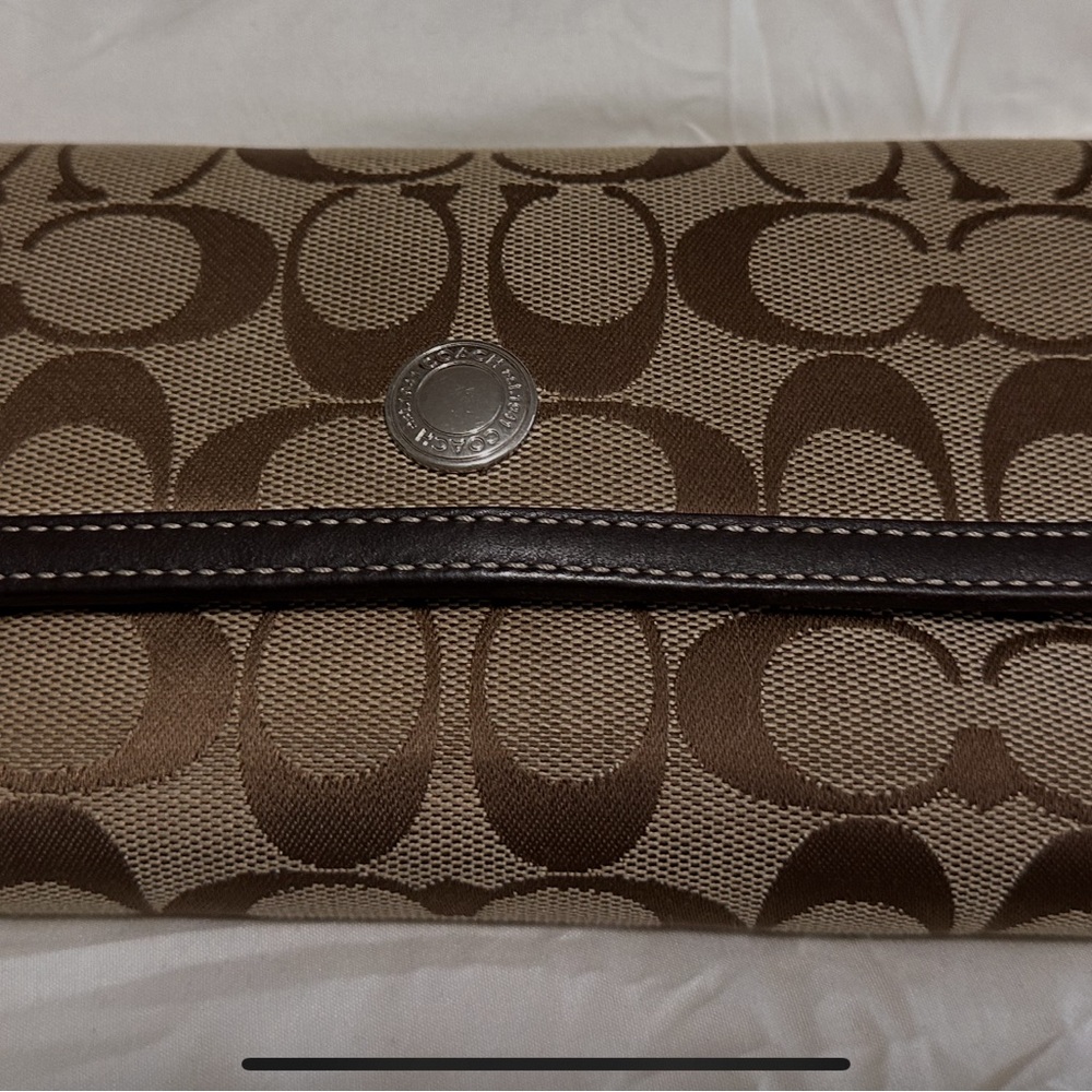 Vintage Coach Brown and Tan Wallet with checkbook insert. - Picture 1 of 8